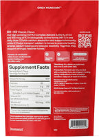 Humann Vitamina D3 + K2 Comprimidos Masticables - 5000 UI, Sabor Bayas, 30 unidades