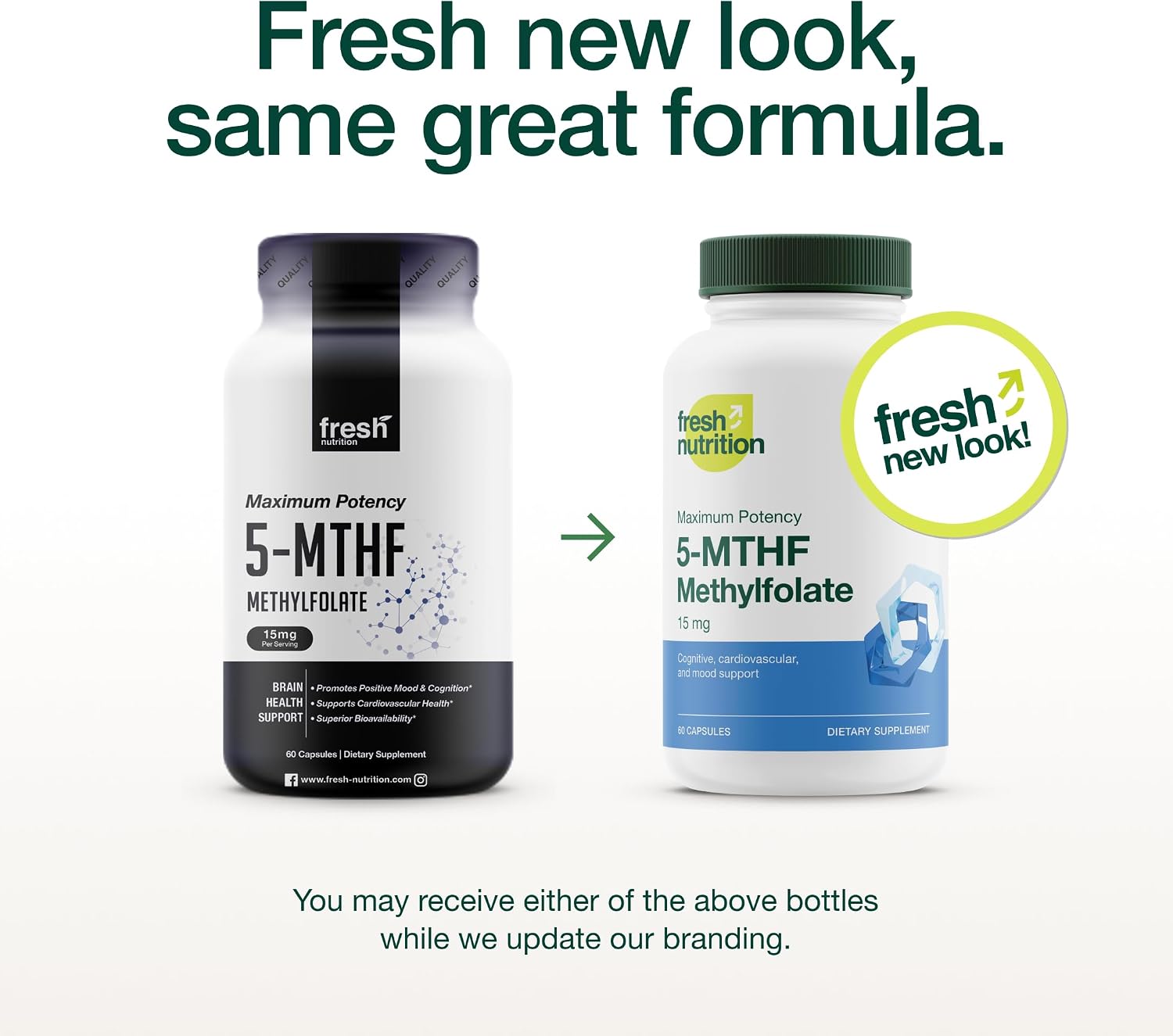 L-Metilfolato 15mg - Máxima Potencia - Vitamina B9 Activa 5-MTHF - 60 Cápsulas