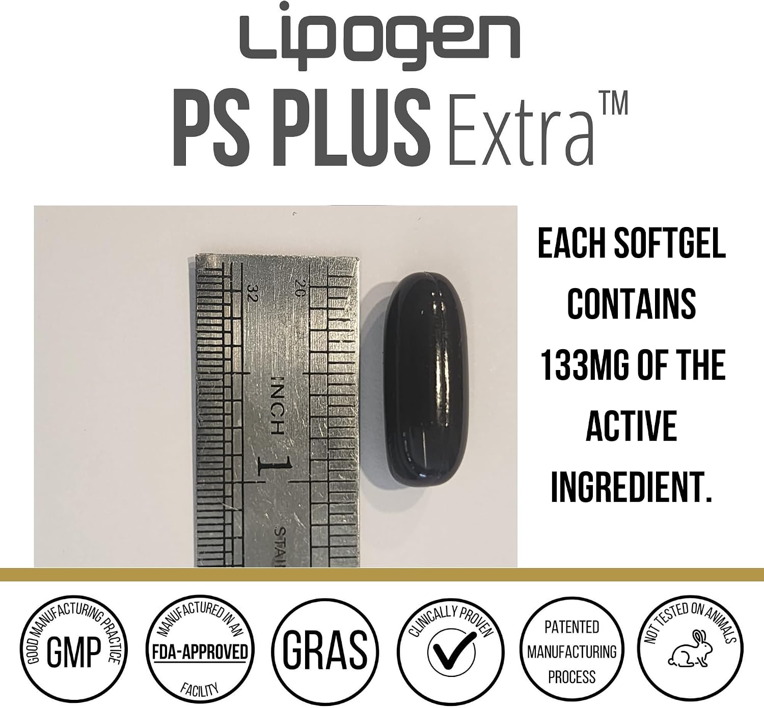 Lipogen PS Plus Extra - Suplemento de Fosfatidilserina 133mg - 30 Cápsulas Blandas