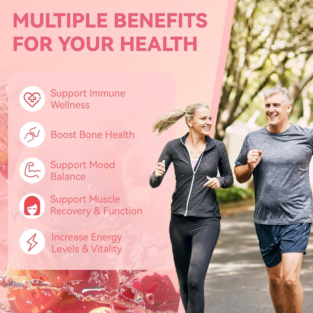 Agumoon Vitamina D3 K2 Gomitas para Adultos - 5000IU D3 + 200mcg K2 (MK-7) con Calcio, Magnesio, Omega-3 - 120 Gomitas