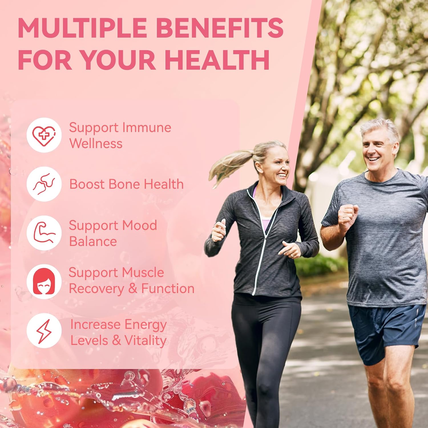 Agumoon Vitamina D3 K2 Gomitas para Adultos - 5000IU D3 + 200mcg K2 (MK-7) con Calcio, Magnesio, Omega-3 - 120 Gomitas