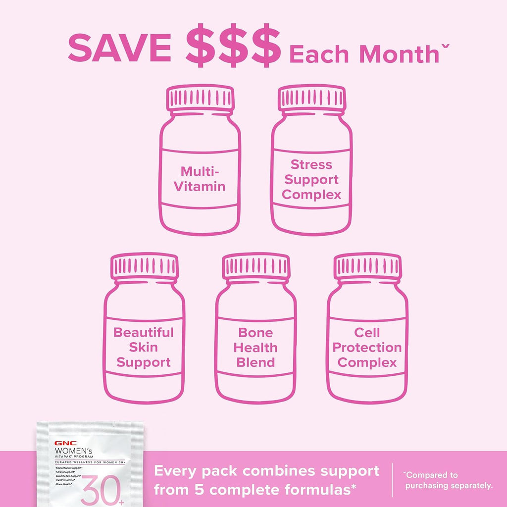 GNC Women's 30+ Vitapak Program | Multivitamínico Diario para Mujeres - 30 Sobres