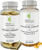 Clear Skin Acne Vitamin System | 20 Antioxidantes, Botánicos y Minerales | Cápsulas | 60 Unidades | Pack de 2