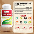 Best Naturals Beet Root Powder 500 mg, 180 Capsules