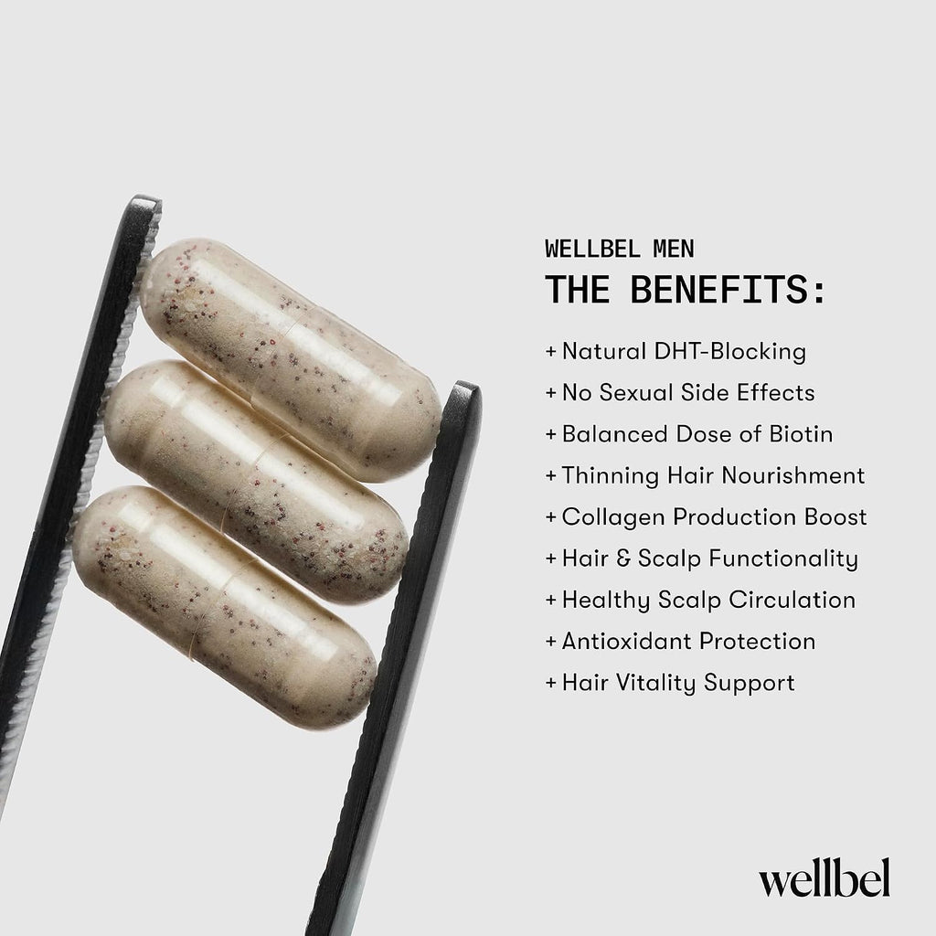 WELLBEL Suplemento Clean para Hombre para Cabello, Piel y Uñas - Vegano, Sin Gluten y No GMO - 90 Cápsulas (3 Paquetes)