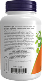 Now Foods Organic Acai 500 mg 100 Cápsulas Veganas