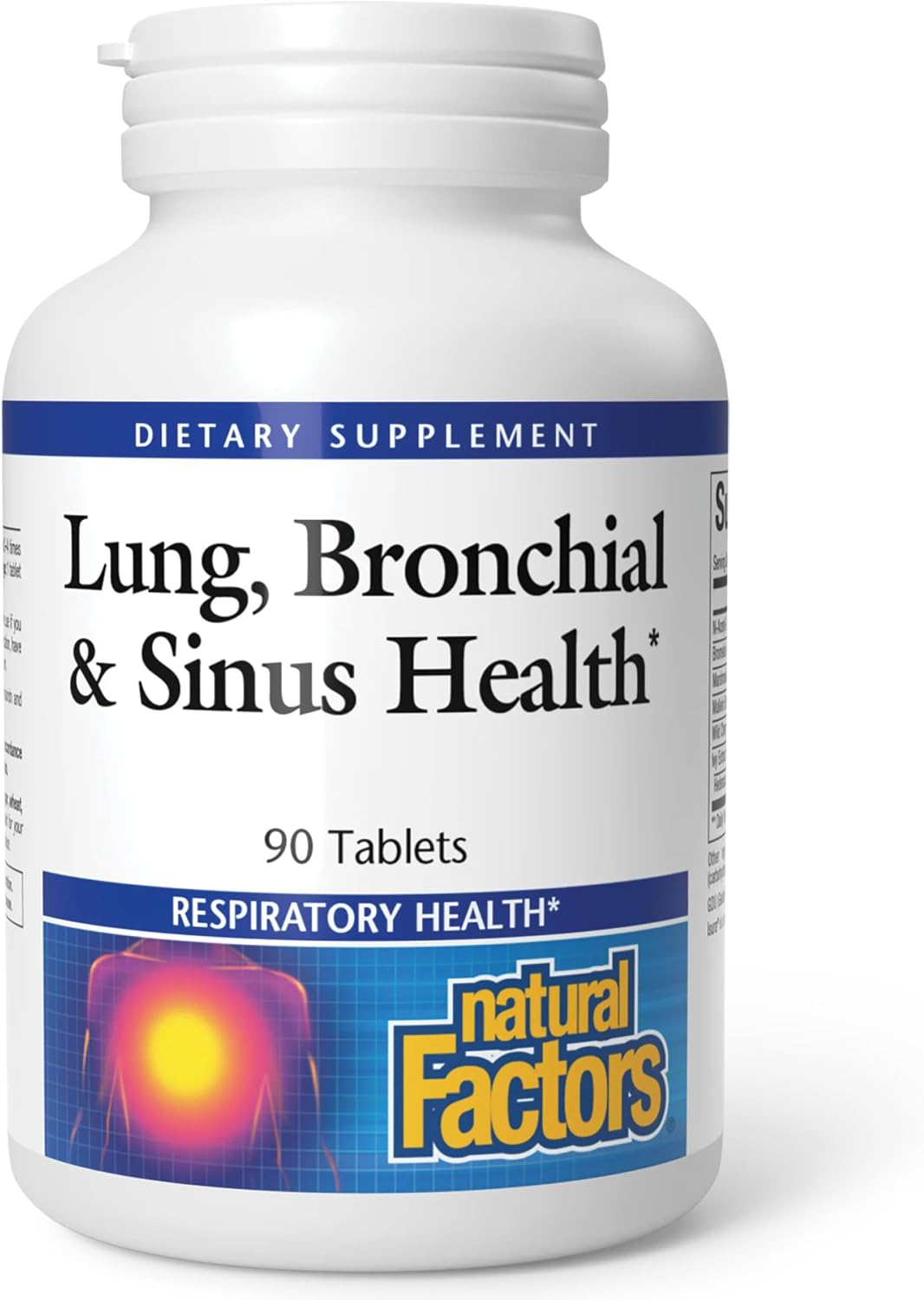 Salud Pulmonar, Bronquial y Sinusal de Natural Factors, Suplemento Natural para la Salud Respiratoria, 45 comprimidos