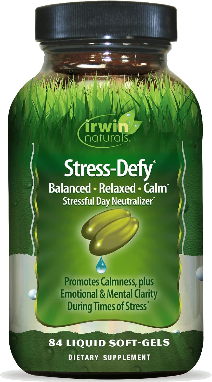 Irwin Naturals Stress-Defy Apoyo al Estado de Ánimo – 84 Soft-Gels Líquidos