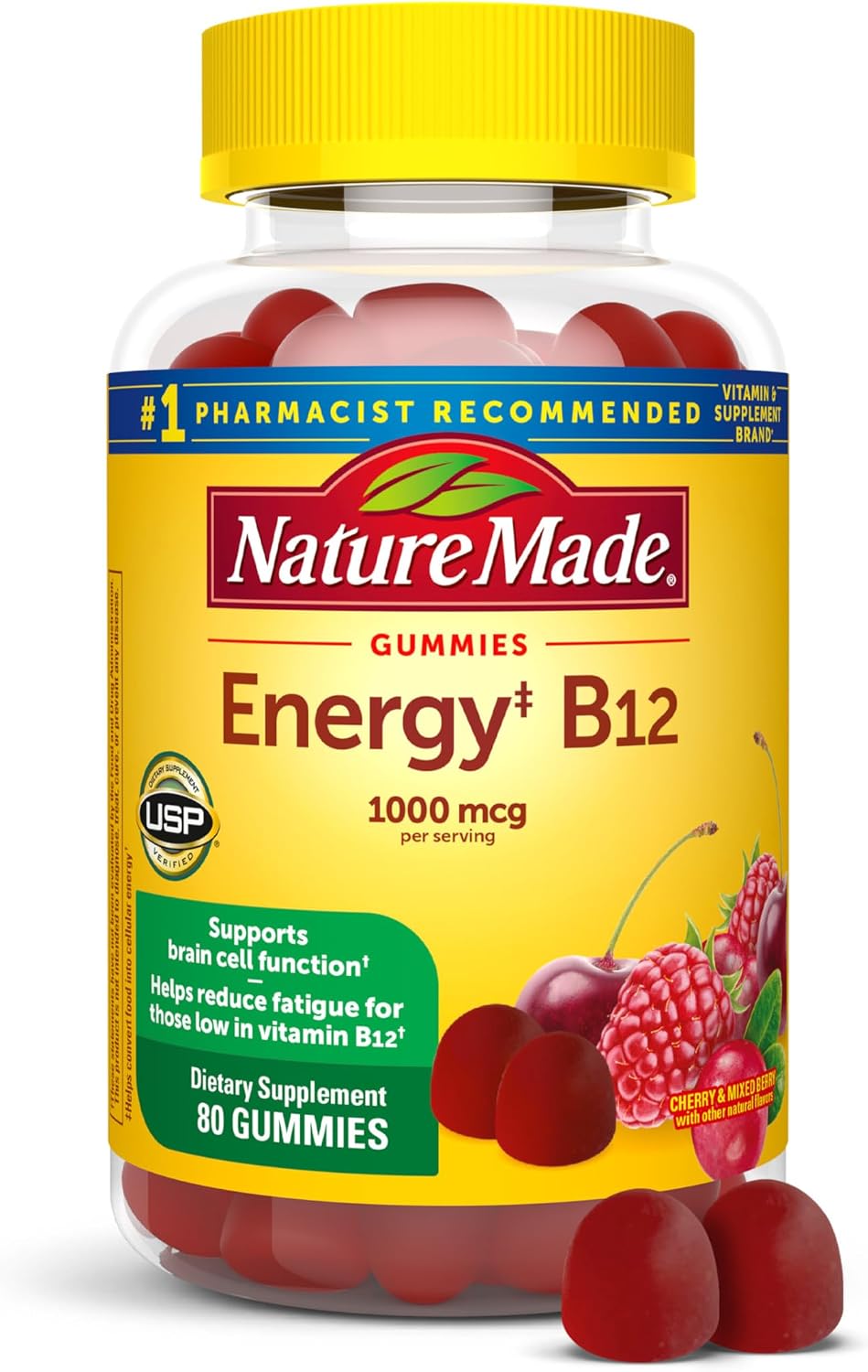 Nature Made B12 Energy Gummies, 80 gominolas (Pack de 2)