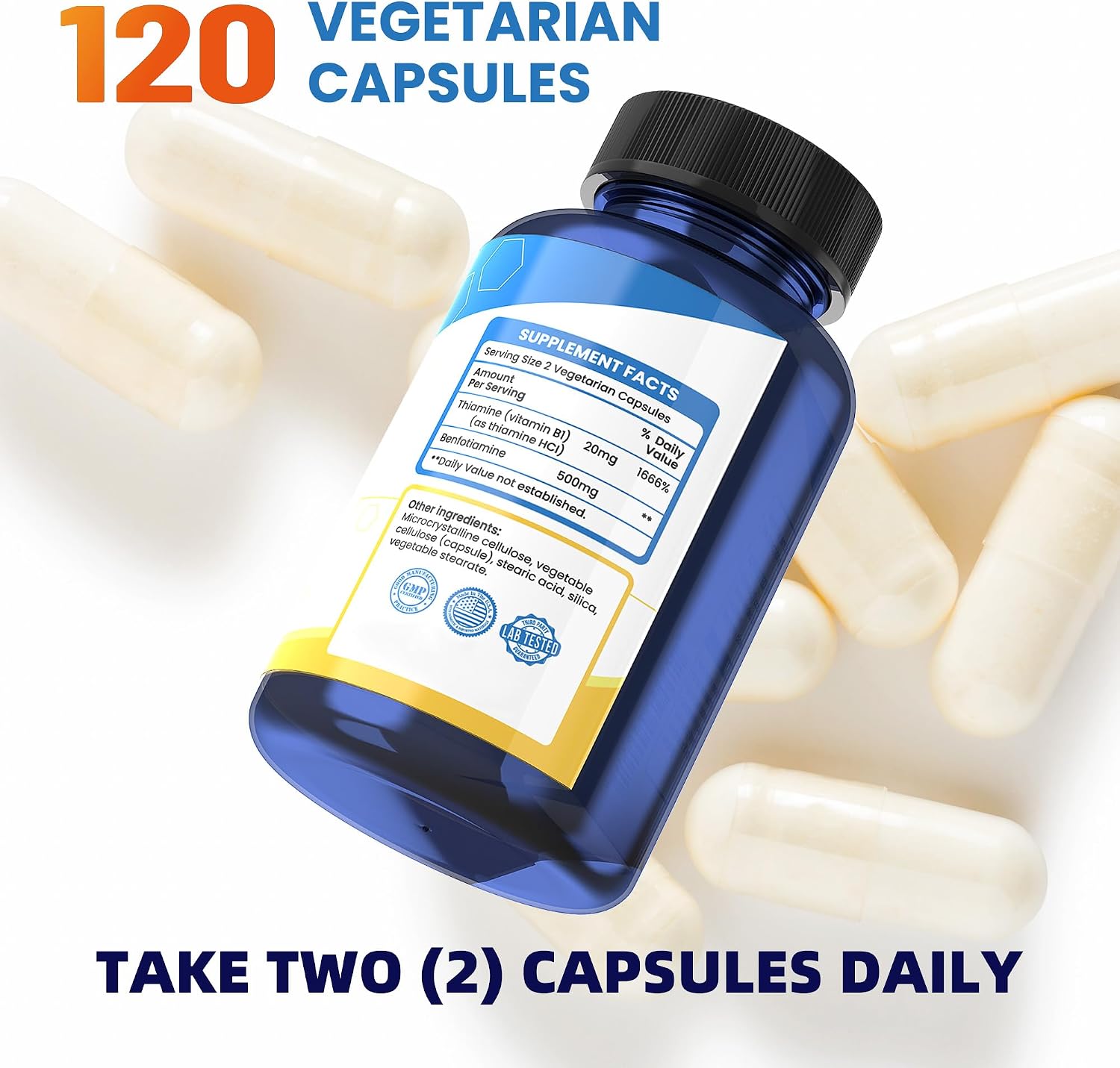 Nutriselect Benfotiamina 500 mg - 120 Cápsulas - Vitamina B1 Alta Absorción