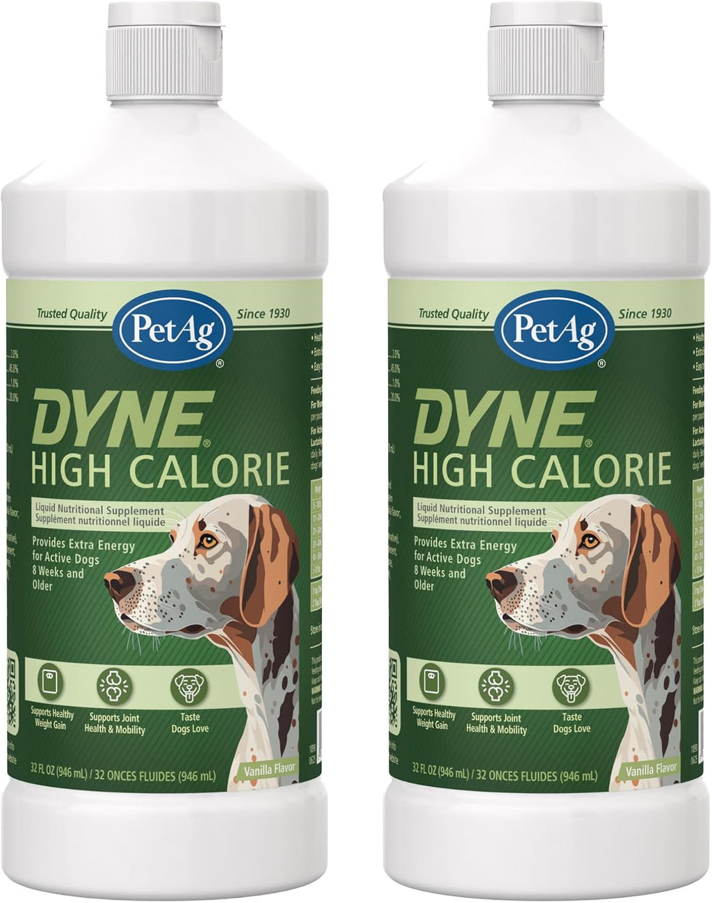 PetAg Dyne Suplemento Nutricional Líquido de Alto Contenido Calórico para Perros y Cachorros de 8 Semanas o Más - 946 ml - Sabor Vainilla Dulce