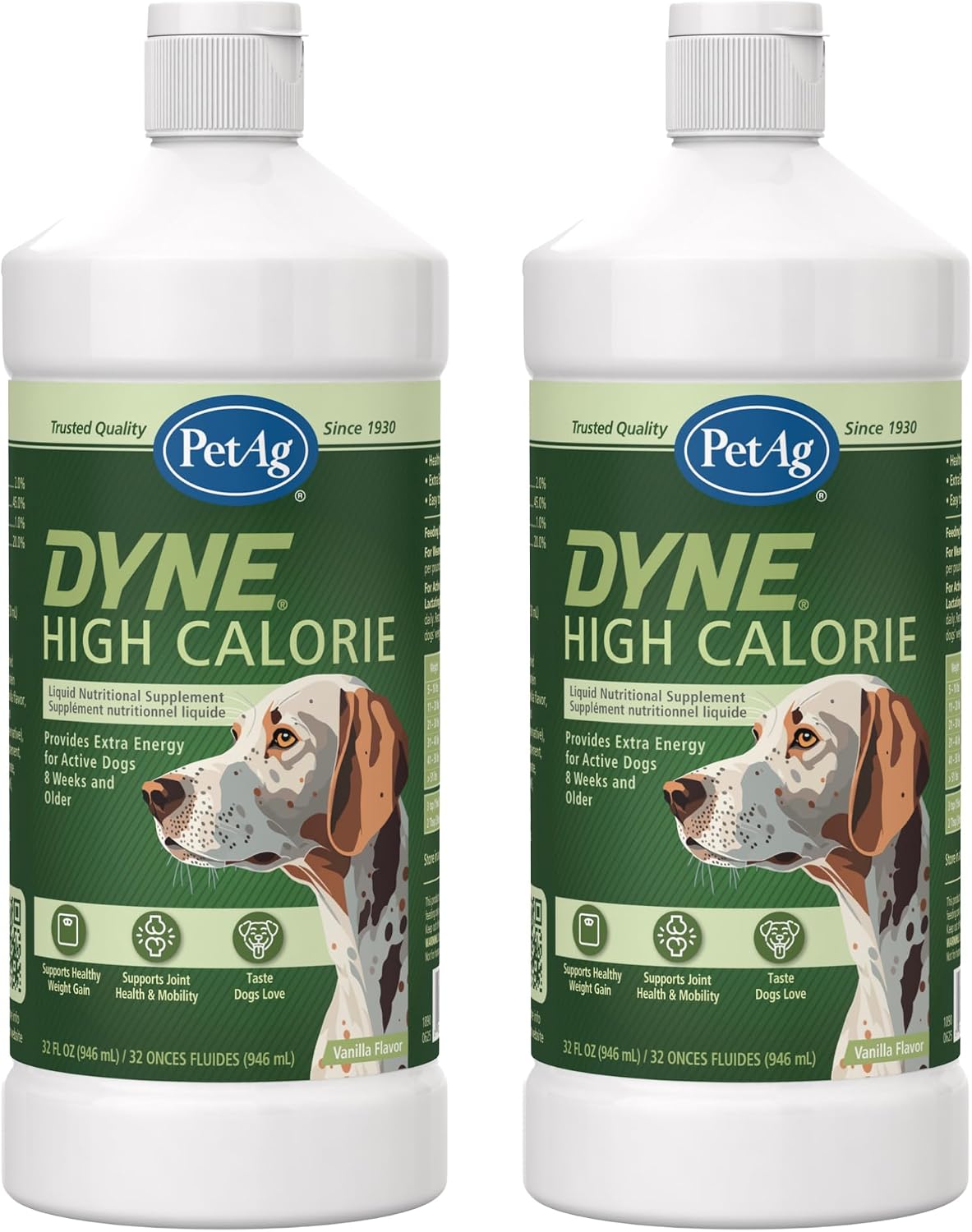PetAg Dyne Suplemento Nutricional Líquido de Alto Contenido Calórico para Perros y Cachorros de 8 Semanas o Más - 946 ml - Sabor Vainilla Dulce