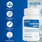 MAJOR CertaVite Multivitamínico sénior con antioxidantes – Multivitamínico para mayores de 50 años, 60 comprimidos