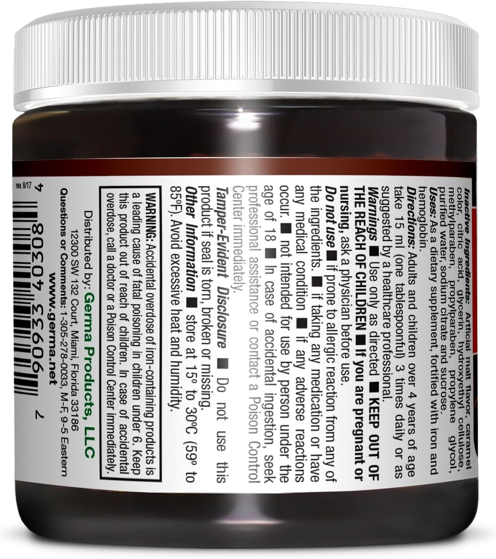 Germa Liquid Malt Extract - Pure Barley Malt Concentrate - 236 ml