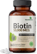 Futurebiotics Biotina 10.000 mcg – 360 Comprimidos Veganos