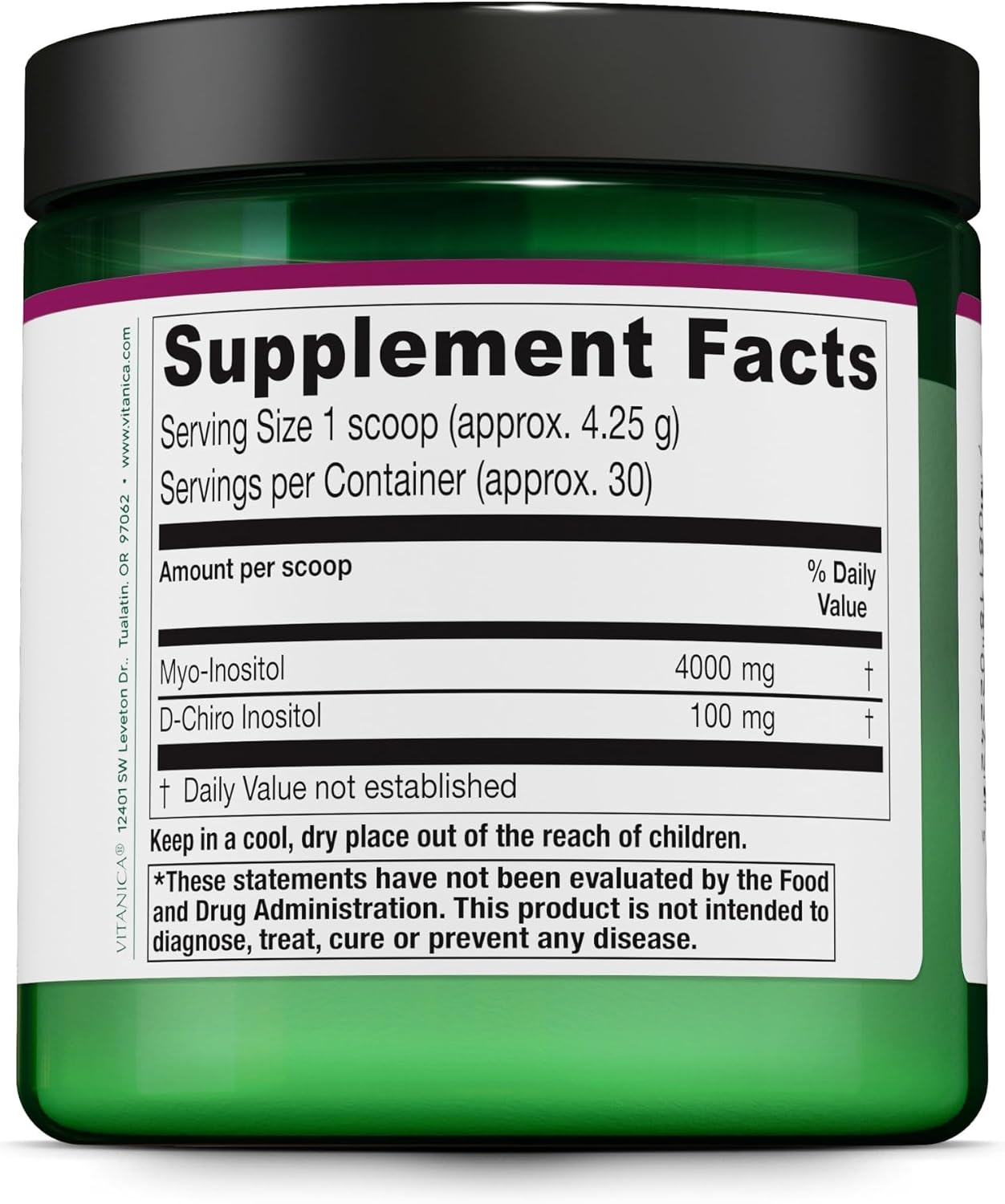 Vitanica Optinositol – Polvo de Myo-Inositol y D-Chiro Inositol 4100 mg, 30 Días