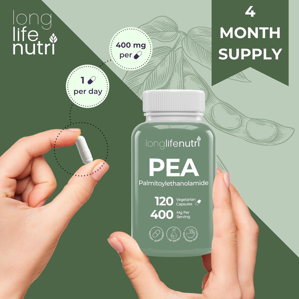Palmitoiletanolamida (PEA) 400 mg - 120 Cápsulas Vegetarianas