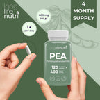 Palmitoiletanolamida (PEA) 400 mg - 120 Cápsulas Vegetarianas