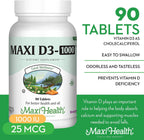 Maxi Health Vitamina D3 1000 UI – 90 Cápsulas Blandas