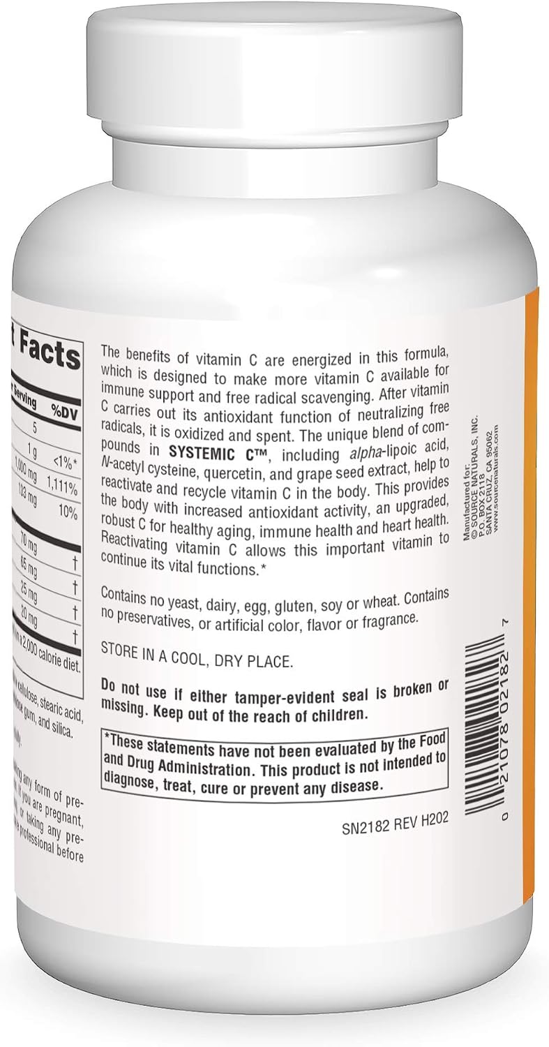 Source Naturals Systemic C, 1000 mg - 200 Tabletas