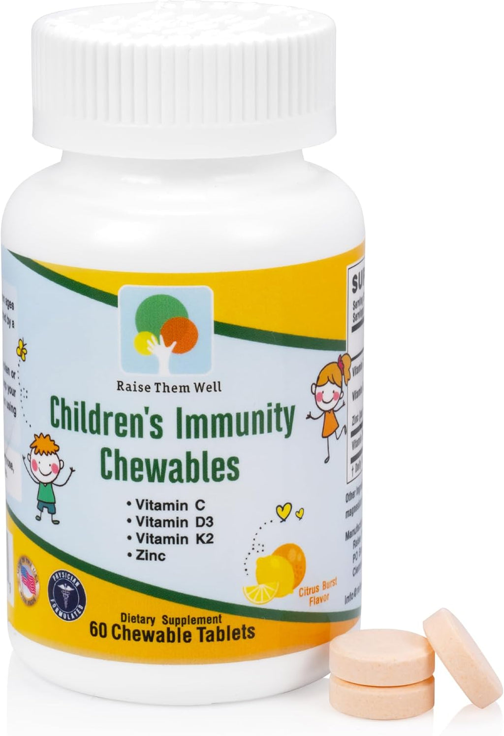 Raise Them Well Multivitamínico Masticable para Niños - Sabor Fresa