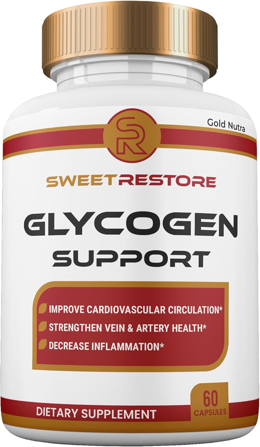 Sweet Restore Cápsulas Glyco - Todo Natural de Máxima Potencia, 1 Mes de Suministro (1 Pack)