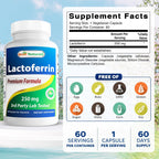 Best Naturals Lactoferrina 250 mg, 60 Cápsulas Vegetales