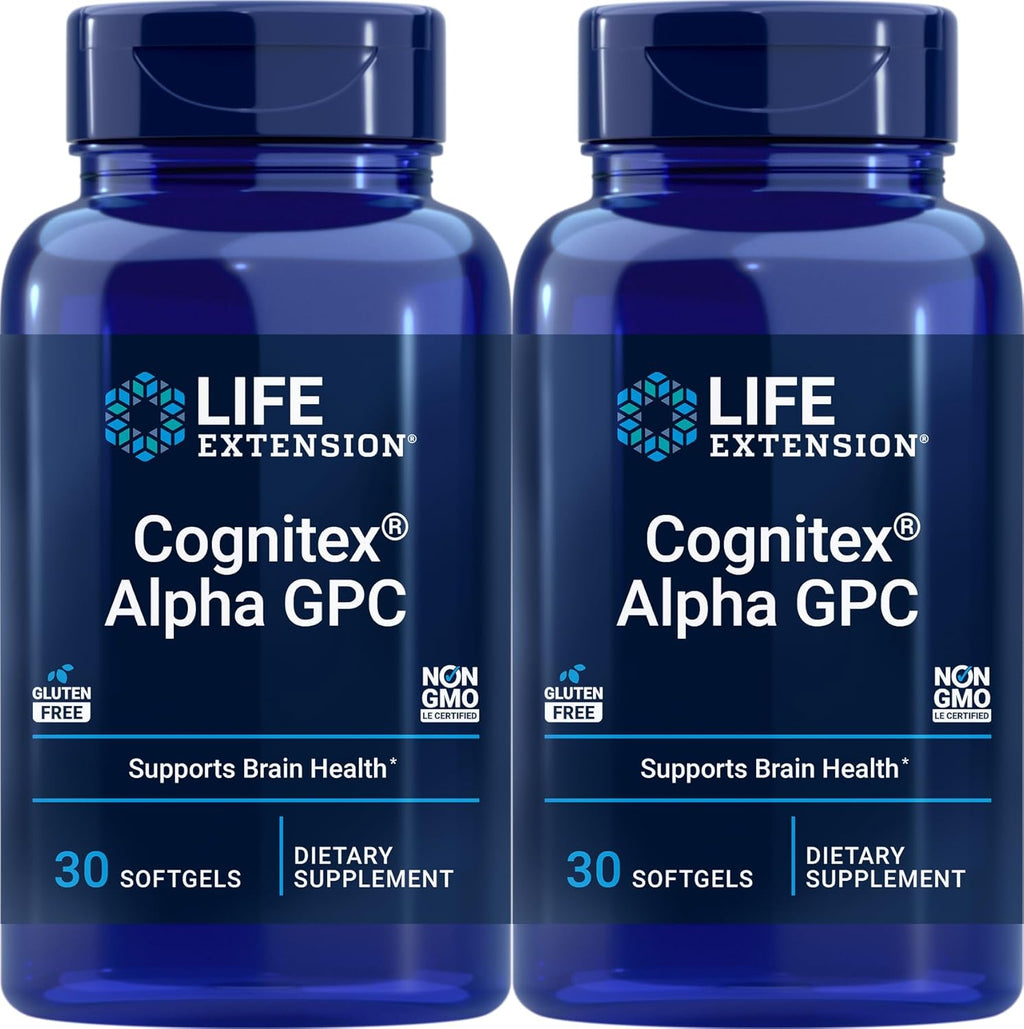 Cognitex Alpha GPC, 30 Cápsulas Blandas (Pack de 2) – Life Extension