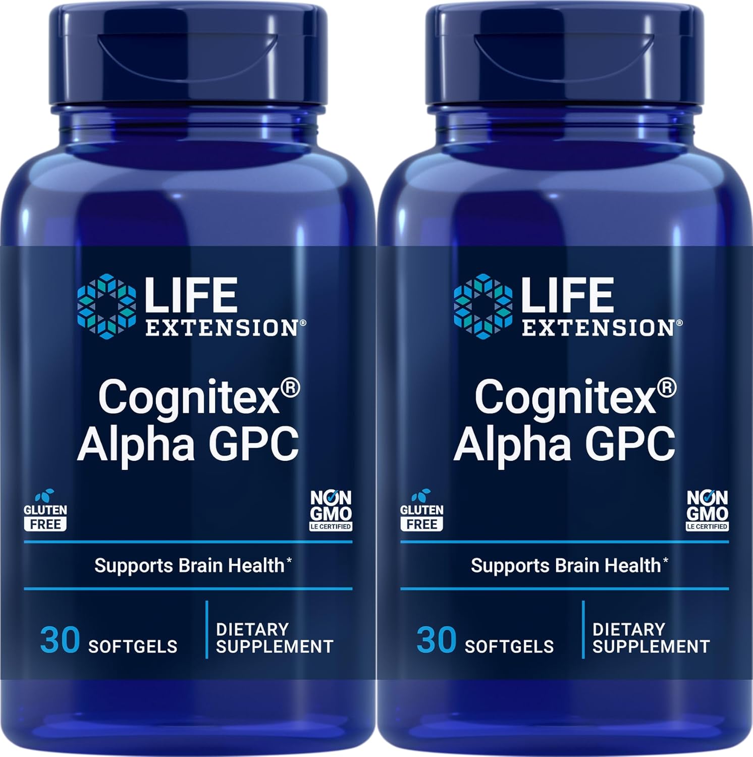 Cognitex Alpha GPC, 30 Cápsulas Blandas (Pack de 2) – Life Extension