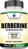 American Standard Supplements Berberina 1800 mg por porción, 90 cápsulas vegetales