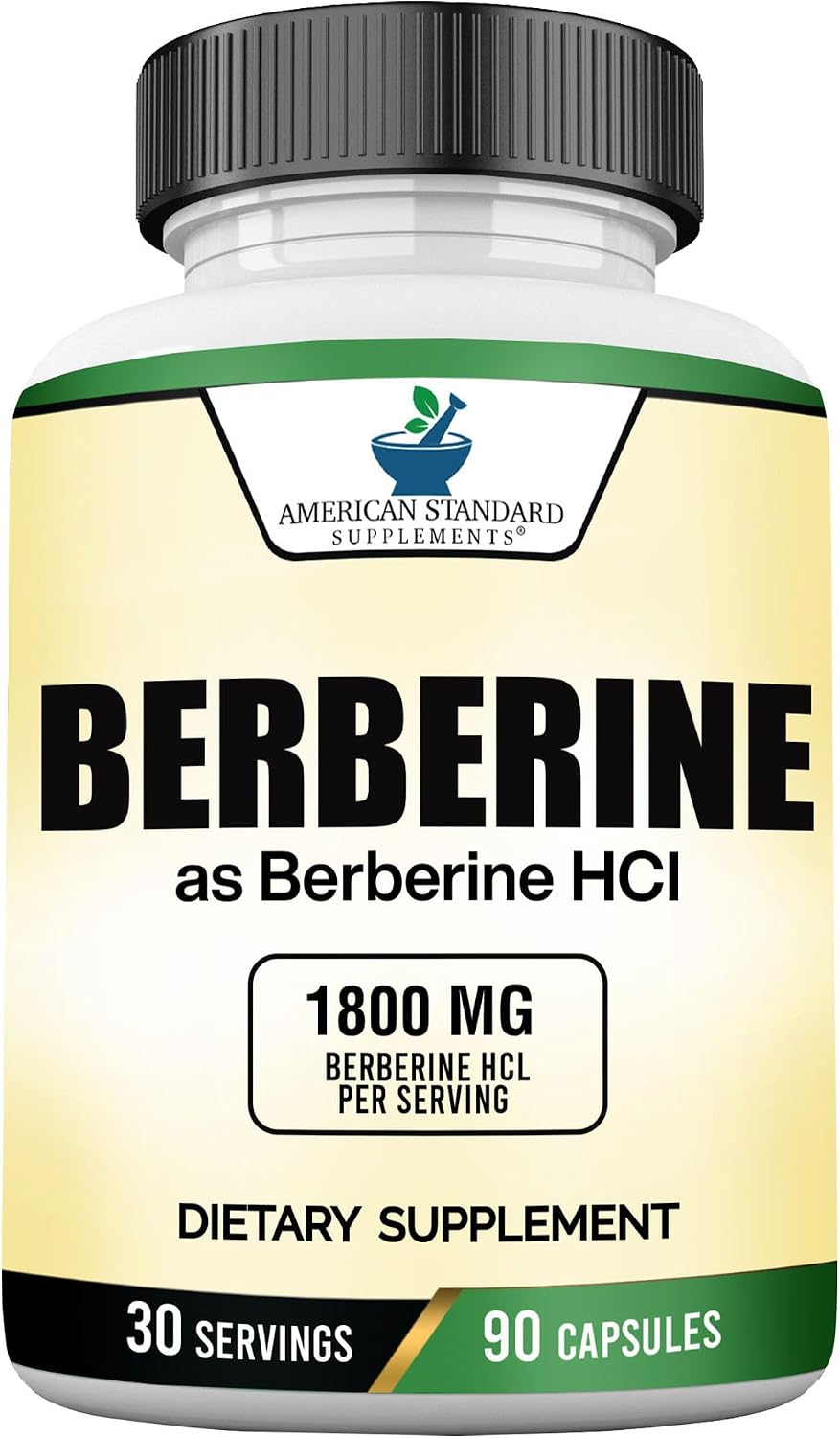 American Standard Supplements Berberina 1800 mg por porción, 90 cápsulas vegetales