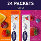 Pedialyte con Apoyo Inmunitario, Polvo para Bebida Electrolítica con Vitamina C y Zinc, Hidratación Avanzada, Paquete Variado: Fruta Punch y Baya Mixta, 24 Sobres de Polvo