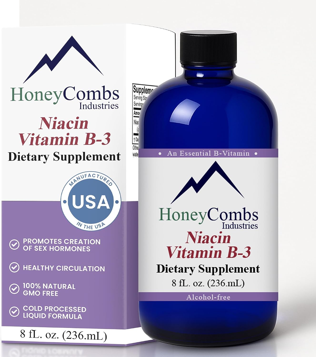 Vitamina B3 Niacina 80mg Gotas Líquidas - Suplemento de Niacina Líquida, Vegano, Sin OGM, Sin Alcohol - 30ml