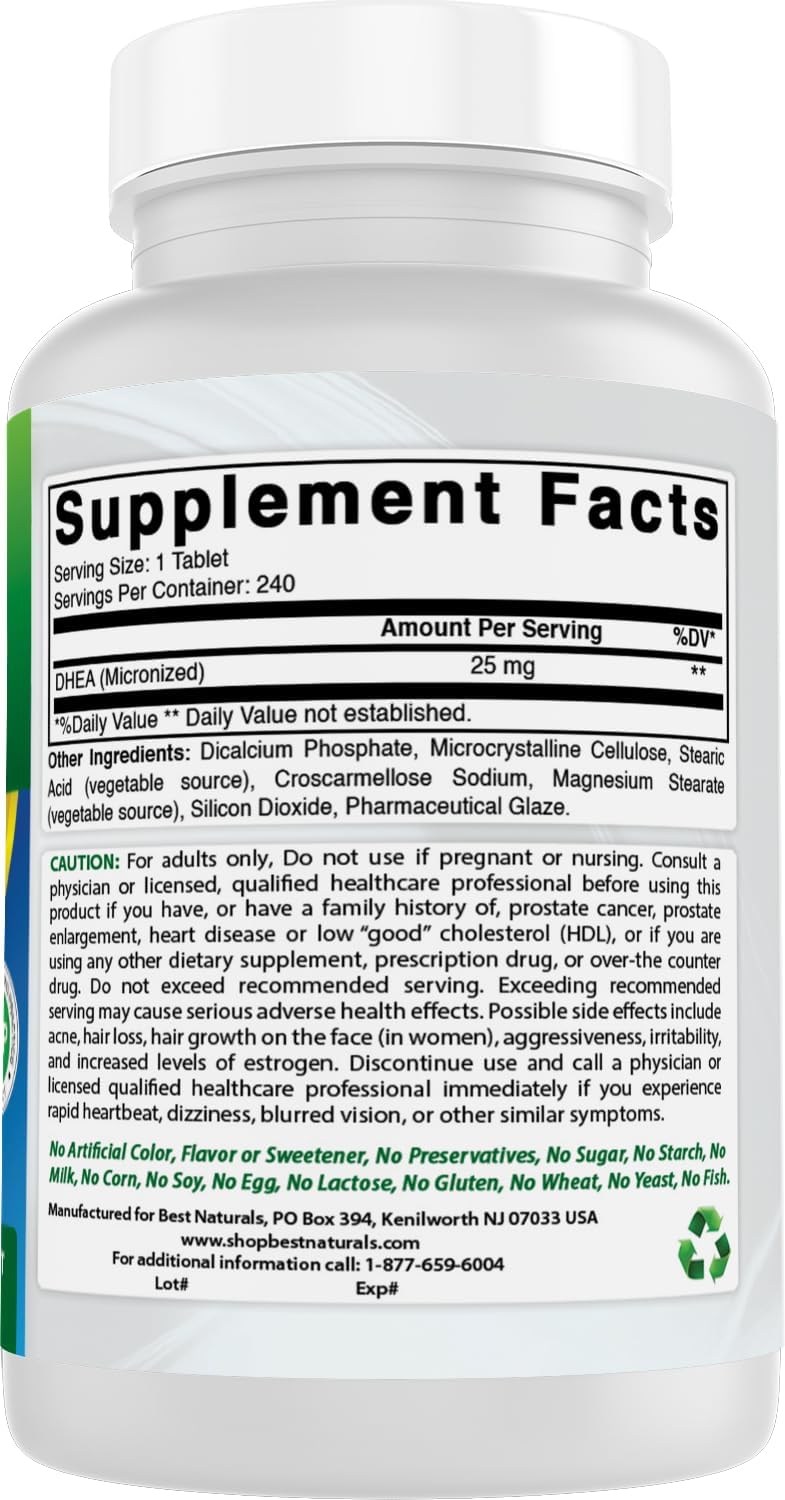Best Naturals DHEA 25 mg - 240 Cápsulas