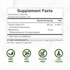 DEAL SUPPLEMENT Vitamina B1 500mg con Benfotiamina, 240 Cápsulas – Fórmula Mejorada 2 en 1