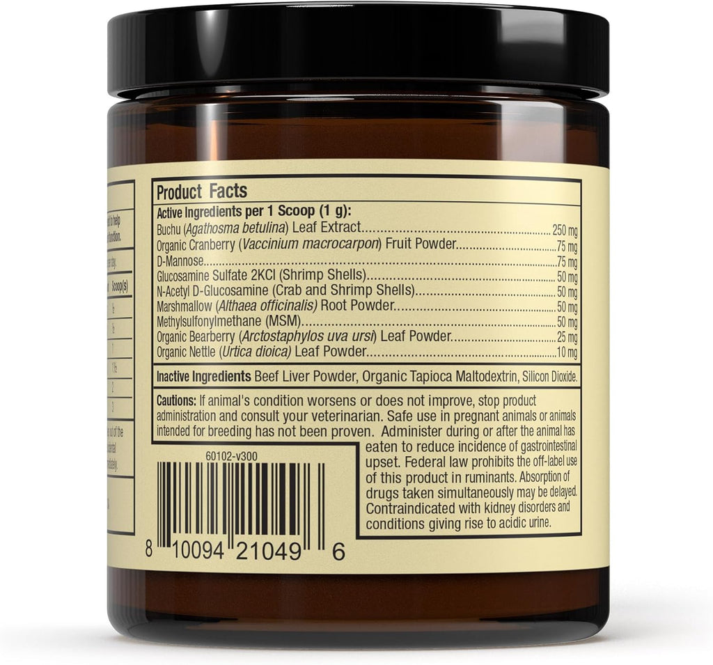 Bark & Whiskers Urinary Support for Dogs - 90g (3.17 oz) - with Cranberry and D-Mannose