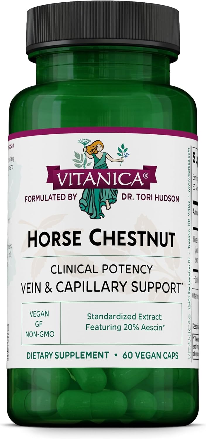Vitanica Castaño de Indias - Suplemento para la Salud de las Venas y Circulación - 60 Cápsulas Veganas