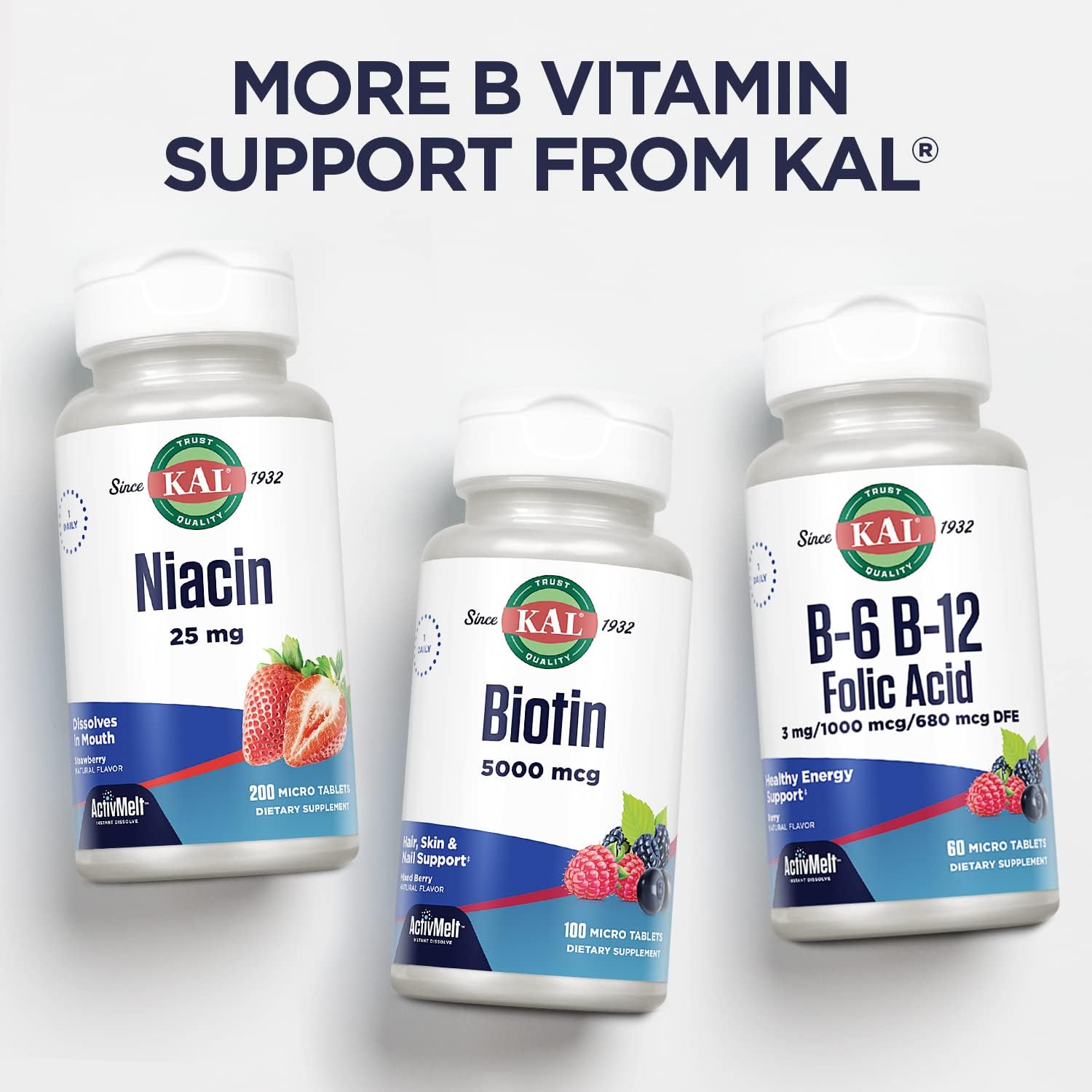 KAL Vitamina B12 1000mcg, Liberación Sostenida – Apoyo Energético y Nervioso, Vegano, 100 Comprimidos