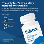 Bariatric Fusion Multivitamínico para Hombres con Hierro – Fórmula diaria para cirugía bariátrica – 30 Cápsulas