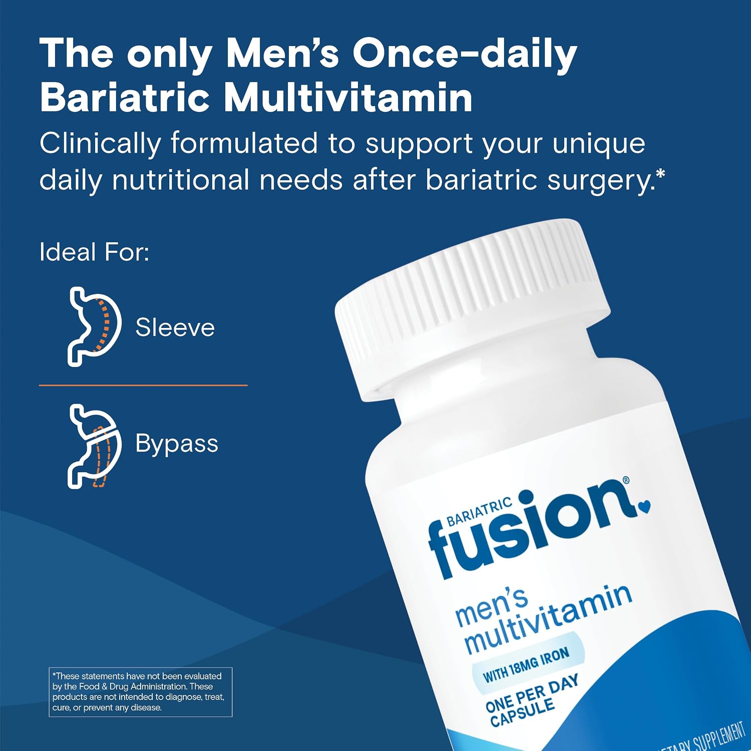 Bariatric Fusion Multivitamínico para Hombres con Hierro – Fórmula diaria para cirugía bariátrica – 30 Cápsulas