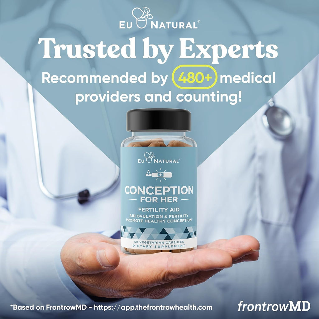 Eu Natural Conception for Her - Fertility Supplement for Women - Myo-Inositol, Folate, Shatavari and Vitex - 60 Vegetarian Capsules