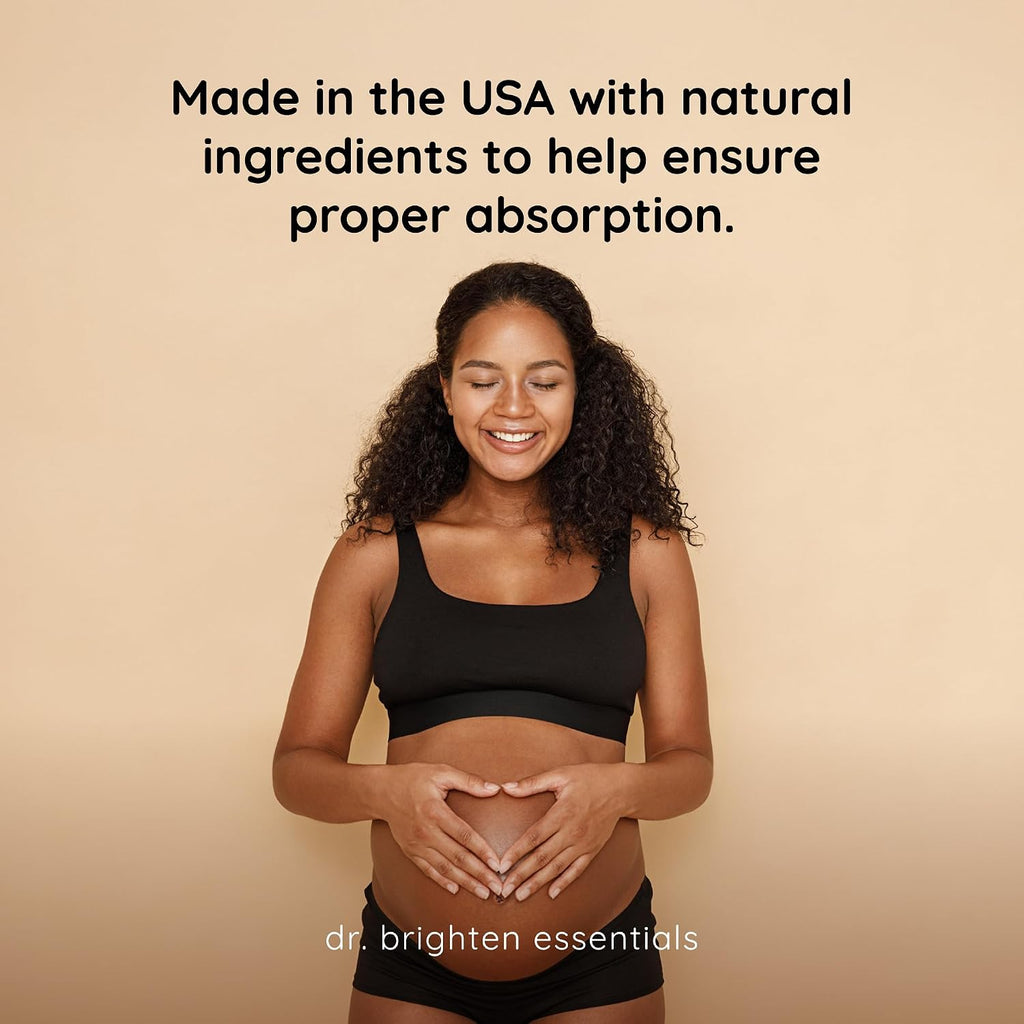 Dr. Brighten Prenatal Plus – Vitaminas Prenatales con Vitaminas B Activas, Minerales y Antioxidantes para Embarazo y Lactancia – 180 Cápsulas