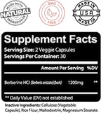 Kaya Naturals Berberina HCL Extract 1200mg - Sistema Inmunológico, Niveles de Glucosa, Salud Intestinal (60 Cápsulas)