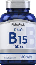 Piping Rock DMG (B-15) Suplemento, 150 mg, 180 Cápsulas - Dimetilglicina HCl, No-GMO, Sin Gluten