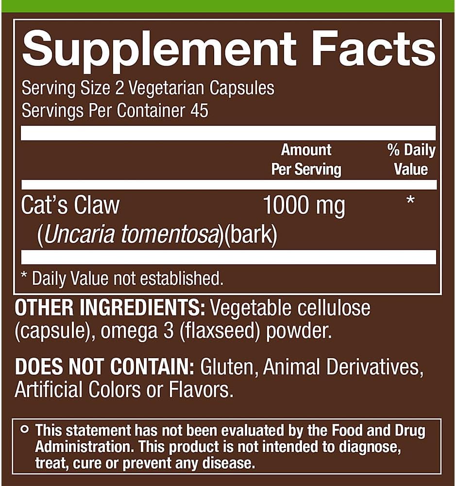 Uña de Gato - Espectro Completo para Apoyo Inmunológico (90 Cápsulas Vegetales)
