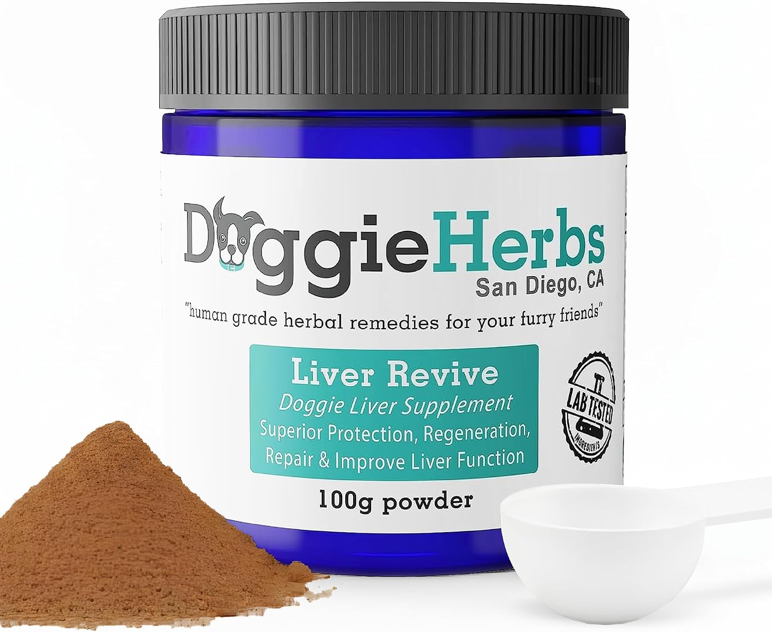 Doggie Herbs - Apoyo Hepático y Detox - Milk Thistle y Cúrcuma - Polvo para Perros - 100g