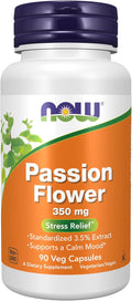 NOW Foods, Pasiflora (Passiflora incarnata) 350 mg, 90 Cápsulas Veganas