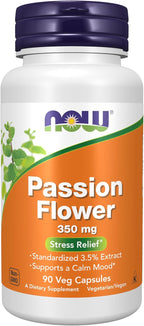 NOW Foods, Pasiflora (Passiflora incarnata) 350 mg, 90 Cápsulas Veganas