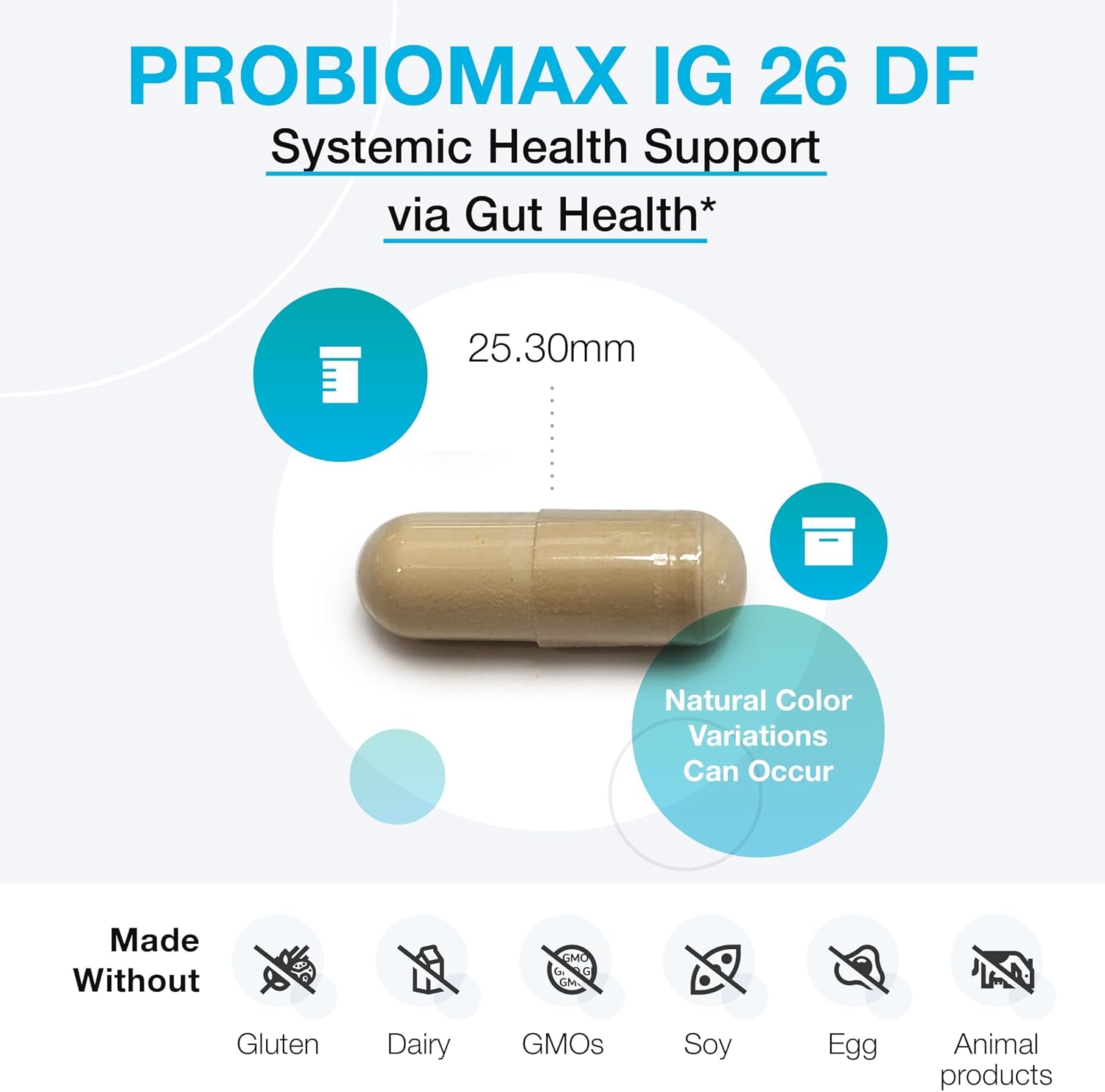 XYMOGEN ProbioMax IG 26 - Polvo de huevo inmunizado y Bacillus coagulans - 120 cápsulas