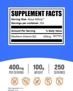 BulkSupplements.com Riboflavin Powder - Vitamin B2, 400mg per Serving, 100g